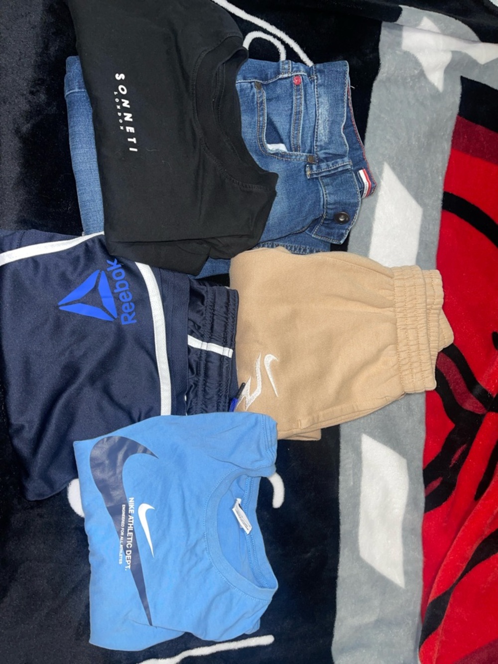 Mixed Athletic Tops & Shorts Bundle with Nike & Reebok Logos
